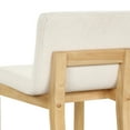 thumbnail image 6 of Gracie Modern Counter Height Bar Stool with Back, Counter Stool Upholstered Chair with Natural Textured Boucle Linen and Brushed Wooden Legs, White/Light Brown, 6 of 8