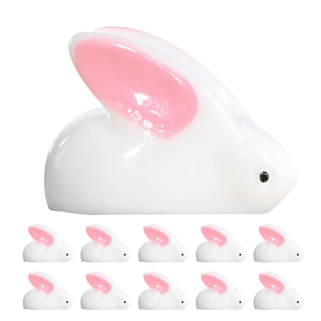 25 piezas de conejo en miniatura encantadores figuras de conejo lindas estatuas de conejito para adornos de animales de micro paisaje