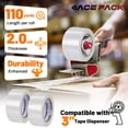 thumbnail image 3 of Ace Pack 2" Wide x 110 Yards Per Roll, 2.0 Mil Thick Heavy Duty Clear Packing Tape Sealing Tape Shipping Tape 12 Rolls, 3 of 6