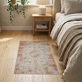 thumbnail image 3 of ODIKA 2'x3' Washable Accent Rug Traditional Vintage Distressed Over Boho Scroll Border Inspired for Bedroom, Nursery, RV, Pet Friendly, Bedside Mat, 3 of 7