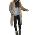 thumbnail image 6 of LMLYSoH Women Coat, Solid Color Cardigan Loose Jacket, Long Sleeve Folded Collar Wild Fashion Spring/Autumn/Winter Outerwear, 6 of 9