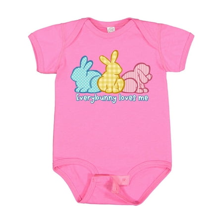 

Inktastic Everybunny Loves Me Cute Pastel Easter Bunnies Gift Baby Boy or Baby Girl Bodysuit