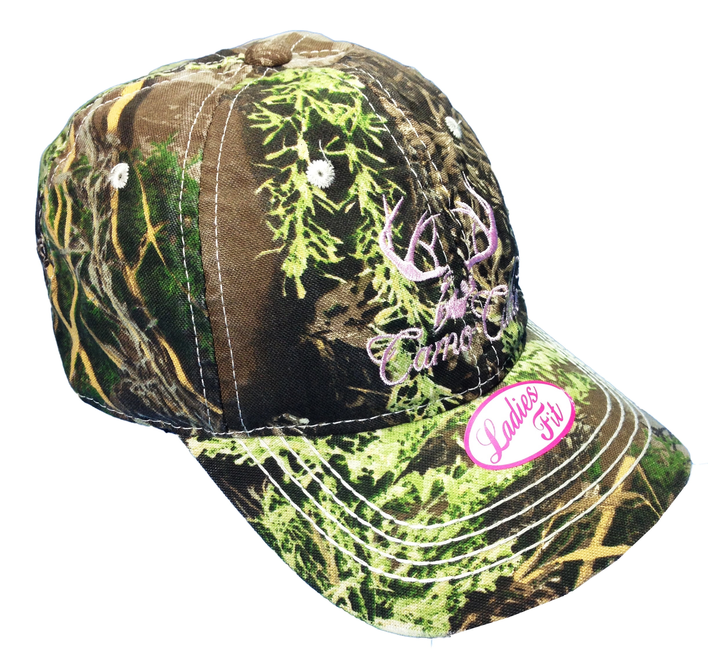 Camo Cutie Hat Team Realtree Woman's Camo Cap Pink Deer Horns with Real ...