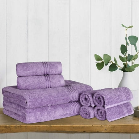 BNM Egyptian Cotton Luxury 8 Piece Towel Set Royal Purple