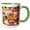 Green/White, variant on 3drose, Funny Cute Cool Artistic Colorful Tigers Pattern Animal Abstract, 15oz Mug