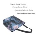 thumbnail image 3 of FORMRS Womens Canvas Tote Bag with Zipper Inner Pocket Shoulder Handbag, Moon Floral Waterfall, 3 of 7