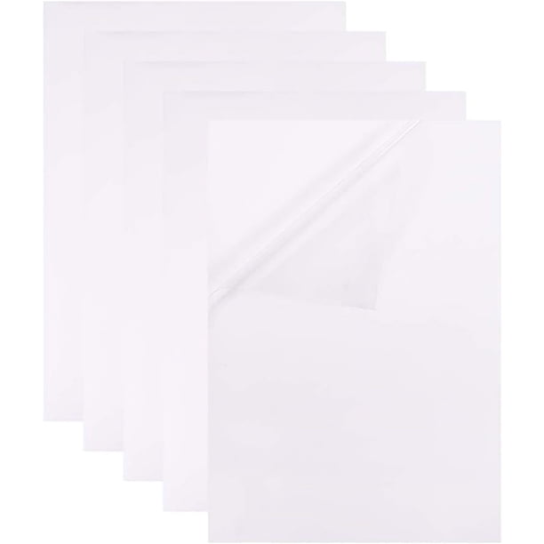 10 hojas de tamaño A4, hojas de plantilla adhesivas brillantes de 8,3" x 11,8" para impresora de inyección de tinta de plástico transparente de PVC, resistentes al agua para etiquetas y plantillas