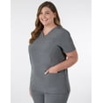 thumbnail image 6 of Hanes Comfort Fit Scrubs Women's Rib Back Scrub Top Ebony Heather 3XL, 6 of 10