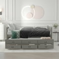 thumbnail image 2 of Harper & Bright Designs Full Size Daybed with Trundle and 3 Storage Drawers, Wood Full Captain’s Bed with Trundle Bed, Full Platform Bed, Gray, 2 of 13