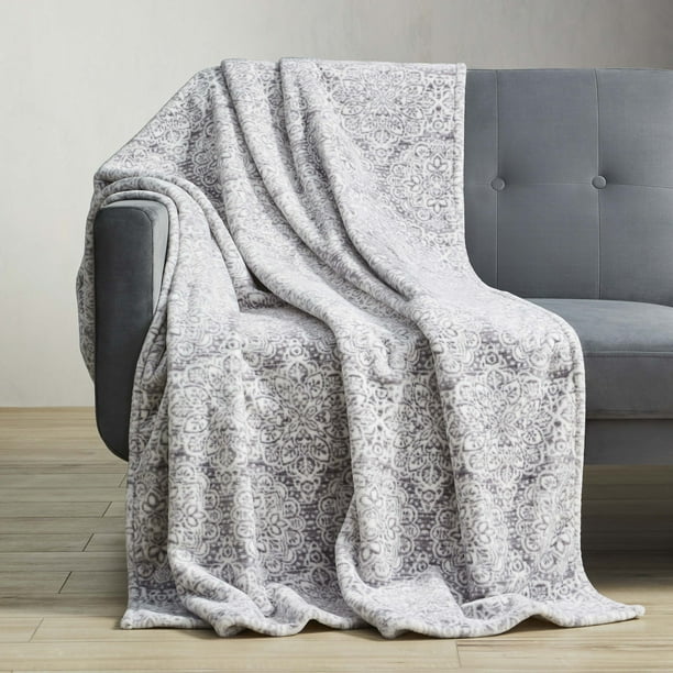 Better Homes & Gardens Grey Medallion Polyester Throw Blanket