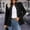 #0018-Black, variant on Women's Stand Collar Double Breasted Blazer Solid Color Cropped Sleeve Business Jacket for Office Daily