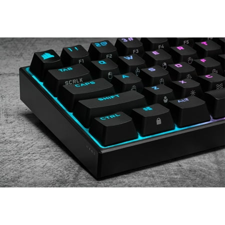 CORSAIR - K65 RGB Mini Wired 60% Mechanical Cherry MX SPEED Linear Switch Gaming Keyboard with PBT Double-Shot Keycaps - Black