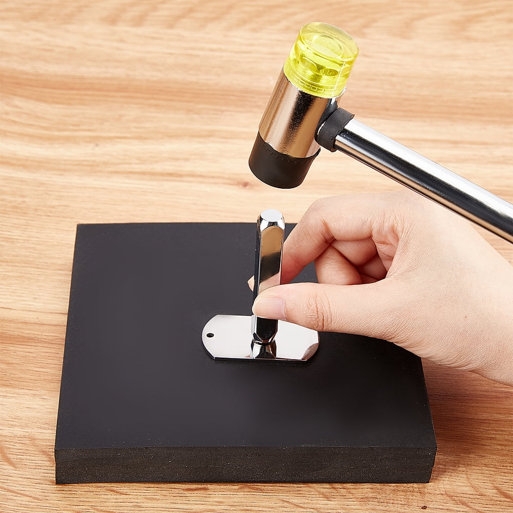 1Pcs 9.25x2.52x0.98 Inch Dual Head Rubber Hammer with Black Rubber Bench Block Double-Faced Soft Mallet