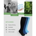 thumbnail image 4 of LOFIR Bamboo Viscose Diabetic Socks for Men Women, Extra Wide Non-Binding Moisture-Wicking Neuropathy Socks, 6 Pairs Seamless Knee High Socks, Size 11-13, Multi Color, 4 of 7