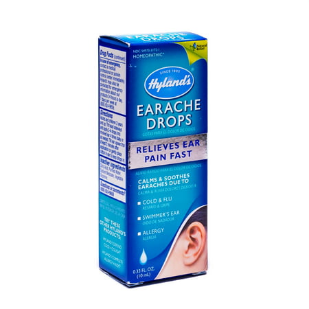 Hyland's Earache Drops, Natural Homeopathic Cold & Flu Earaches, Swimmers Ear and Allergies Relief, 0.33 (Best Otc For Earache)