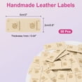 thumbnail image 2 of 50 Pcs Etiquetas de Cuero Hechas a Mano, Etiquetas de Cuero Rectangulares con Agujero Grabado para Embellecimiento de Artesanías DIY Guantes Bolsas, Beige, 2 of 7