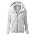 thumbnail image 3 of LUXUR Chandail Uni pour Femmes, Cardigans Simples d'Automne, Gris Pâle, 2TG, 3 of 3