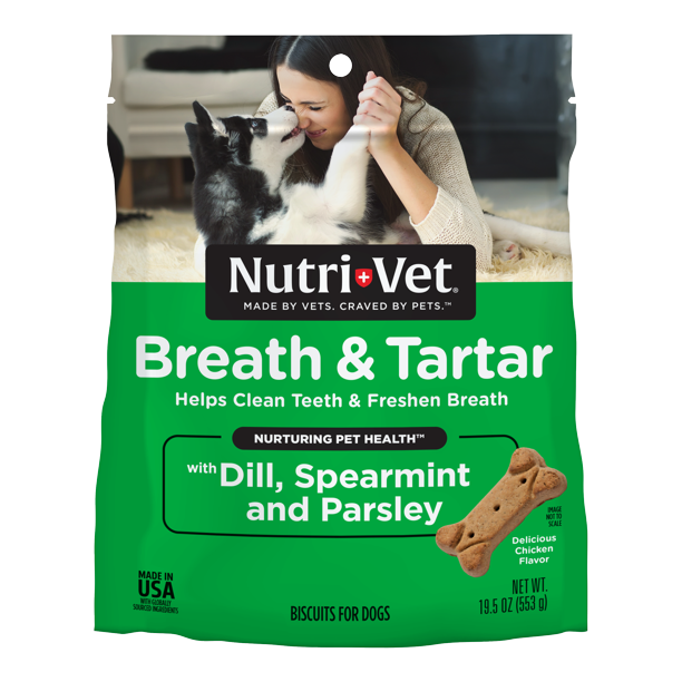 NutriVet Breath & Tartar Biscuits for Dogs Supports Healthy Gums and