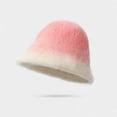 thumbnail image 3 of Charmgo Trucker Hat Clearance, Women's Thickened Cold Plush Basin Hat with Warm Gradient Color Fisherman Hat Bucket Hat Baseball Cap, Sun Hats for Women Pink, 3 of 3