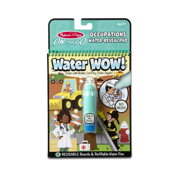 Melissa & Doug On the Go Water Wow! Reusable Water-Reveal Activity Pad – Occupations