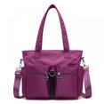 thumbnail image 1 of Bolsos de mano informales para mujer, bolsos de hombro, monederos, bolso de nailon suave, bolso de mensajero impermeable para viajes al aire libre, morado Feliz Sencillez, 1 of 5