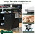 thumbnail image 6 of Outdoor Kitchen Island, Rolling Bar Cart & Storage Cabinet, Farmhouse Solid Wood Outdoor Grill Table with Stainless Steel Top, Spice Rack , Towel Rack for Kitchen & Barbecue, Black, 6 of 27