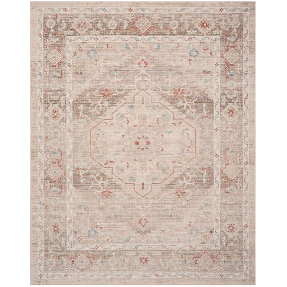 SAFAVIEH Windsor Renae Traditional Area Rug, Ivory/Brown, 9' x 13'