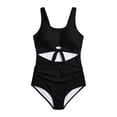 thumbnail image 2 of Kiijoy Girls Ruched Cutout One-Piece Swimsuit UPF 50+ Stretch Bathing Suit, Sizes 9-16, 2 of 4