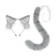 thumbnail image 3 of Diadema con orejas y cola de gato Yinane Disfraz de juego de cosplay Gris, 3 of 8