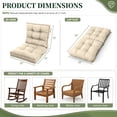 thumbnail image 2 of Pakunoda Chairs Cushions 39" X 20" Tufted Non Slip Pad Seat and Seatback 4 Set Cushion with Ties for Patio Outdoor & Indoor Rocking Chair, Cream, 2 of 8