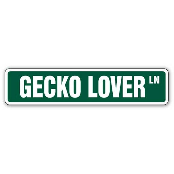 GECKO LOVER Street Sign Childrens Name Room Sign | Indoor/Outdoor |  30" Wide