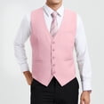 thumbnail image 4 of Suit Vest for Mens Dress Vest Formal Business Vests Slim Fit Waistcoat V-Neck Pink Wedding Vest XL, 4 of 8