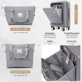 thumbnail image 7 of 20-Inch Front Opening Carry-On Luggage with Expandable Travel Bag Set, ABS Two-piece Versatile Combo Suitcase Set with USB Port and Cup Holder, Grey, 7 of 7