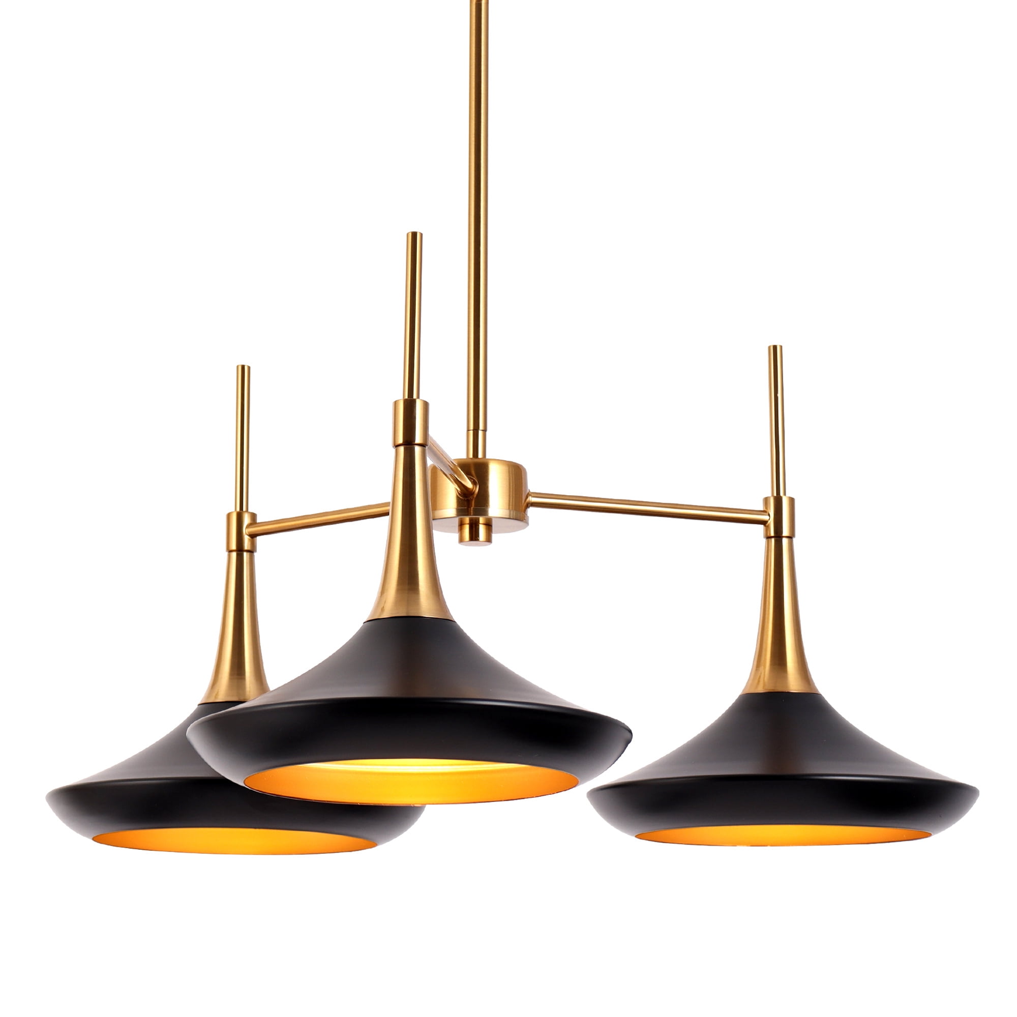LNC Phapricornus 3-Light Matte Black Modern/Contemporary Led Chandelier