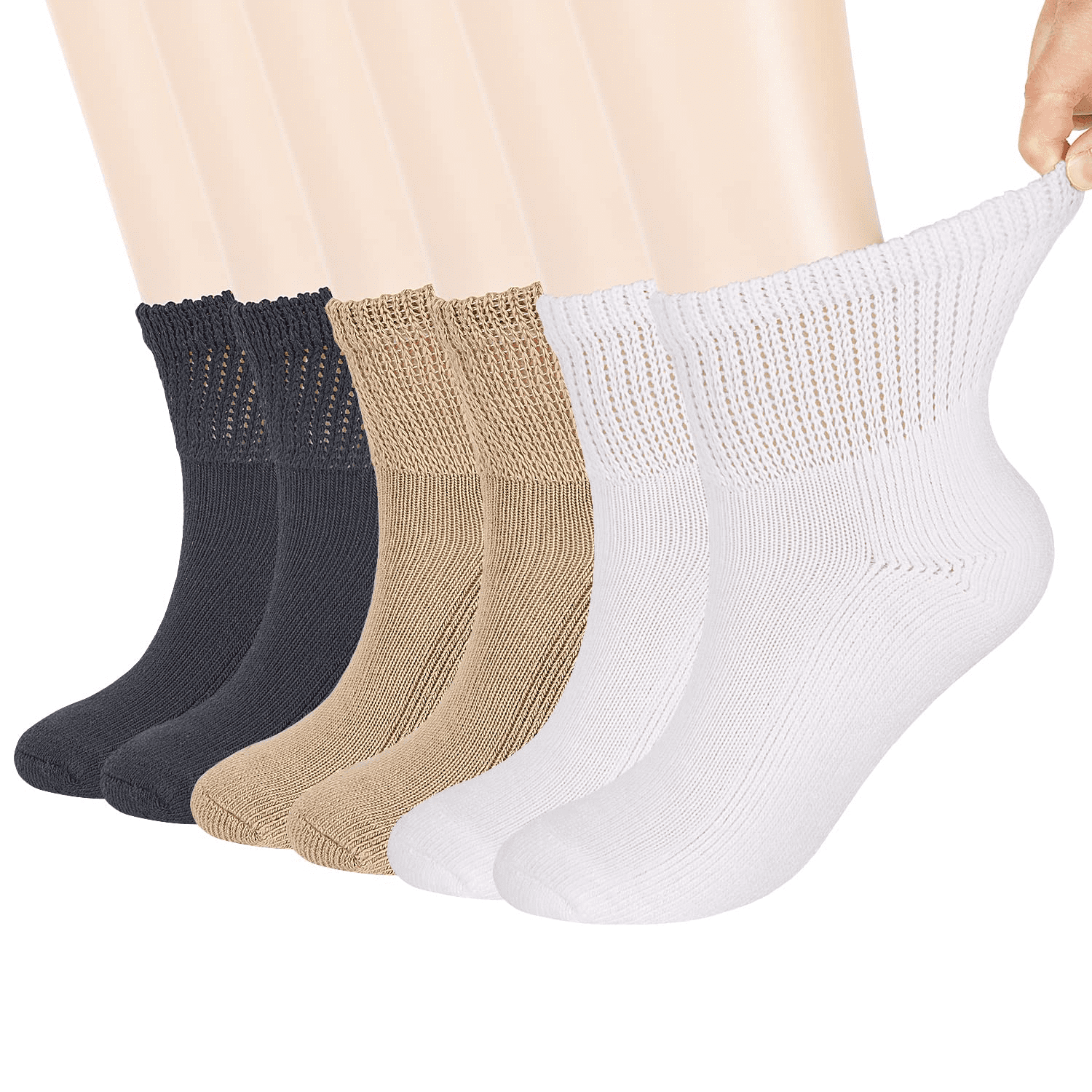 MD FootThera Diabetic Quarter Socks for Men Non Binding Top