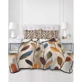 thumbnail image 2 of Full Size Quilt Bedding Set, Bohemia Botanical Reversible Summer Quilt 3 Pieces, Farmhouse Leaves Rustic Watercolor Lightweight Bedspreads Coverlets with 2 Pillow Shams for All Seasons, 2 of 5