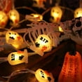 thumbnail image 6 of Wadada Halloween Decorations Gravestones String Lights - 10 LED 6.5 FT 3D Cute Waterproof Tombstones Battery Operated Lights, Steady/Flickering Light for Indoor Outdoor Party Decor, 6 of 6