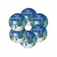 thumbnail image 7 of 15 Inch Round Placemats Set of 6, Blue Christmas Non Slip Heat Insulation PP Table Mats, Xmas Snowman Pine Trees Elk Snowflake Washable Place Mats for Kitchen Dining Party Table Decor, 7 of 7