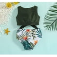 thumbnail image 3 of StylesILove Baby Toddler Girls Green Tropical Floral Bikini Set 2pcs Tankini Swimsuit Bathing Suit Beach Swimwear (18-24 Months), 3 of 7