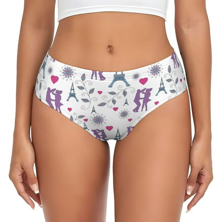 Womens Underwear - Eiffel Tower dancing No Show Seamless Underwear for Women  Soft Comfort Stretch Women s Panties  Hipster Ladies Panties Bikini Underwear Briefs