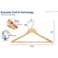 thumbnail image 6 of Wooden Hangers 20 Pack - Durable Non Slip Coat Hangers Heavy Duty- Natural Solid Wood Hangers - Clothes Hangers with Chrome Swivel Hooks - Great for Jacket, Dress, Suit Hangers, Home-It, 6 of 8