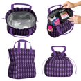 thumbnail image 2 of Halloween Purple Checkered Ghosts and Icons Drawstring Lunch Bag Women - Drawstring Lunch Bag Insulated for Work Office - Stain-Resistant Large Lunchbags for Women with Multi-Pockets, 2 of 6
