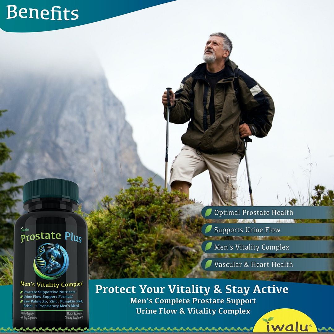 Prostate Plus Men's Fitness Vitality Complex - Natural Supplement for Prostate Health, Stamina, and Energy Support with Saw Palmetto, Zinc, and Reishi Mushroom - Made in USA