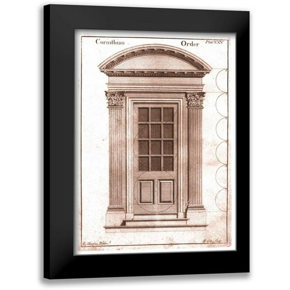 Hoppus, Edward 11x14 Black Modern Framed Museum Art Print Titled - Door, Corinthian Order
