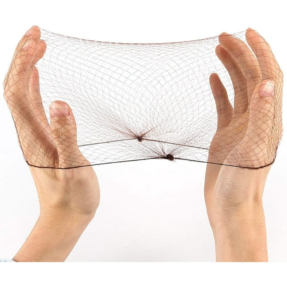 200PCS 20 Inch Invisible Hair Nets, 100 Black Bun Hair Nets and 100 Brown Hair Net, Nylon Hairnet Elastic Edge Mesh Hair Net for Women Bun, Food Service