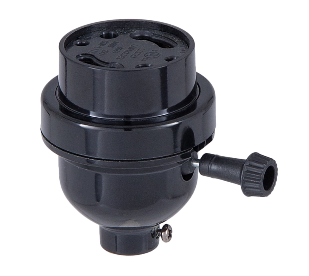 B&P Lamp Long Keyless Phenolic Socket - Medium E26 Base, Threaded Shell With Ring, 660W 250V Rating, 4-Piece Set