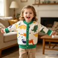 thumbnail image 2 of Ulitacool Coat For Boys Dinosaur Print Zip Up Hooded Jacket Warm Winter Outerwear Toddler Elegant Tops White, 2 of 7