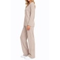 thumbnail image 4 of UVN Outfit Sets for Women Two Piece Sets Winter Casual Long Sleeve Tops and Long Pants Lounge Sets Ribbed Knit Pajama Sets with Pockets, 4 of 9