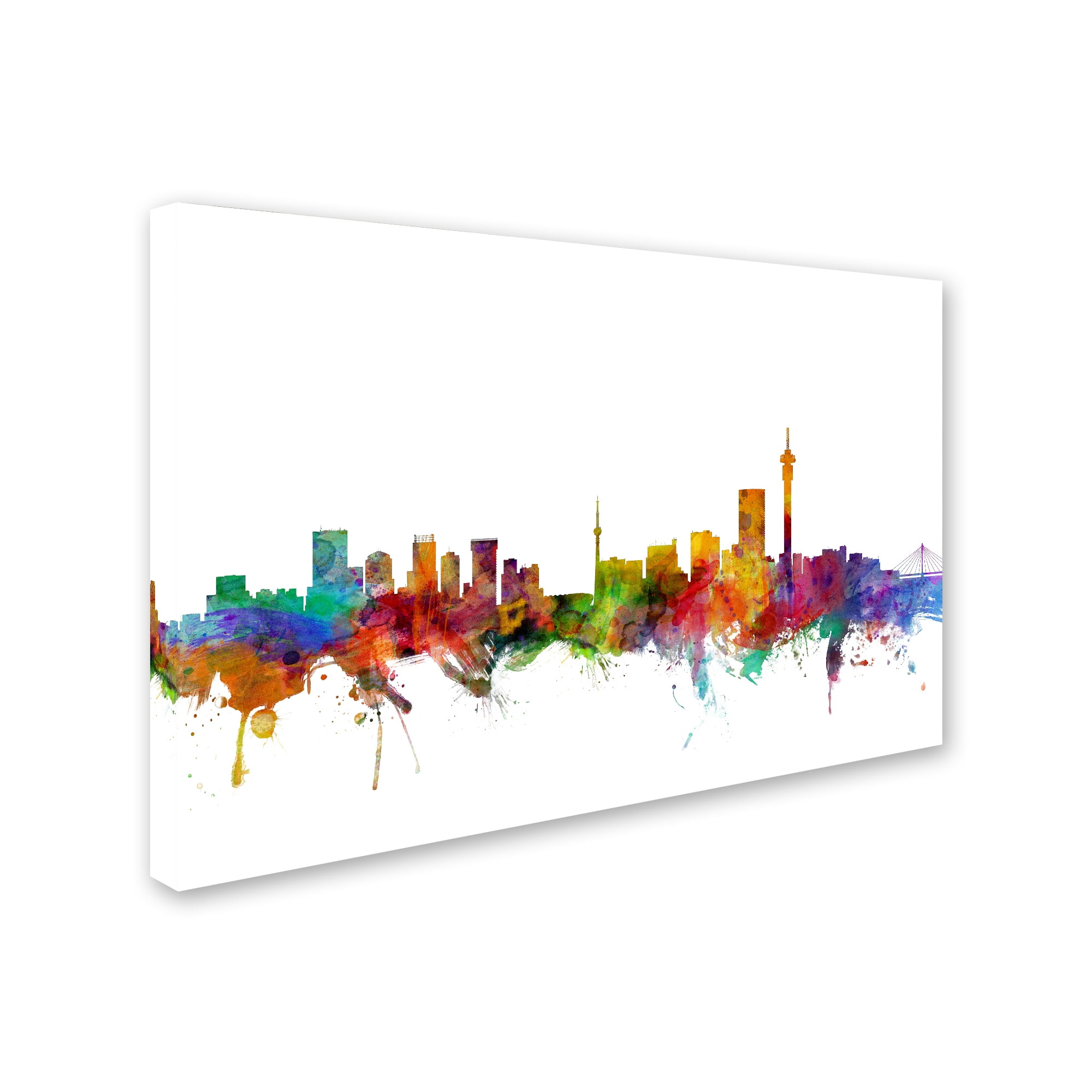 Trademark Fine Art "Johannesburg South Africa Skyline" Canvas Art by Michael Tompsett