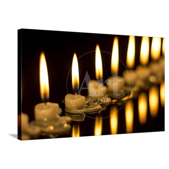 Lots of Candles Burning in the Dark, Stretched Canvas Wall Art by Oleksandr Slyvka Sold by Art.Com